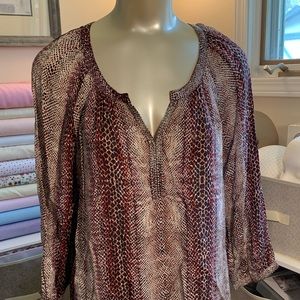 Snake print tunic/blouse. Size medium